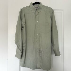 Roundtree & York (16-33) Sage Green Solid Long Sleeve Oxford Button Down Shirt